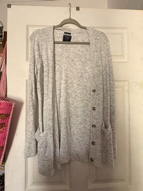 Abercrombie & Fitch Light Heather Grey Open Cardigan